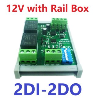 10IOA02 12V 2CH Isolation Digital Switch 2DI-2DO PLC IO Expanding Board RS485 Relay Module Modbus RTU Code 01 05 15 02 03 06 16