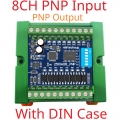 25IOA08 8CH PNP with Box DI-DO PNP to PNP RS485 Modbus Rtu Remote IO Module DC 12-24V 300MA DMOS PNP High Level Output for PLC LED Smart Home IOT