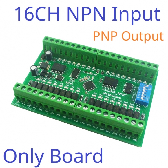 25IOB16 16CH NPN only Board DI-DO PNP to PNP RS485 Modbus Rtu Remote IO Module DC 12-24V 300MA DMOS PNP High Level Output for PLC LED Smart Home IOT