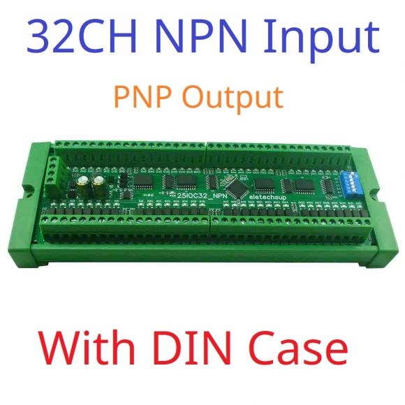 25IOC32 32CH NPN with Box DI-DO PNP to PNP RS485 Modbus Rtu Remote IO Module DC 12-24V 300MA DMOS PNP High Level Output for PLC LED Smart Home IOT