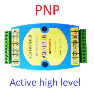 AMDIB16 PNP 16DI DC 12V 24V PNP Digital Input Module RS485 Isolated Communication MODBUS RTU PLC Expansion Board