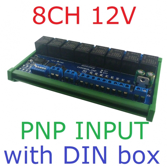 CAROB08 12V PNP 8DI-8DO CAN Relay Controller Module RS485 Digital IO Expanding Board for CNC Car Automated Industry