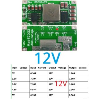 DD0324PW 12V 25W Mini Size High-power 2-5Cell Battery Multiplier 3.7V 4.2V to 8.4V 12.6V 16.8V 21V DC-DC Boost Converter Module 5V 12V 15 24V