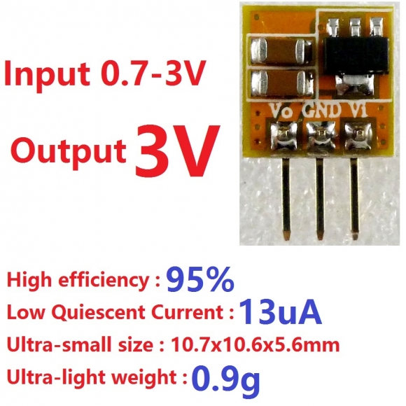 DD0405MA Mini 600MA 0.7-3V To 3V Boost Step-up DC-DC Converter Voltage PFM Regulator Module For AA AAA Dry Cell Button Battery