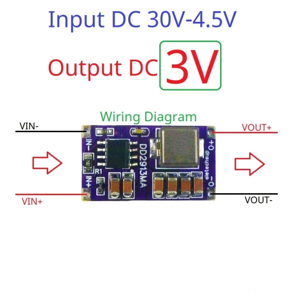 DD2913MA 3V 36W Synchronous DC-DC Buck Converter Module DC 5-30V to 3V 3.3V 4.2V 5V 6V 7.5V 9V 12V Power Supply for 3D Printer Motor LED