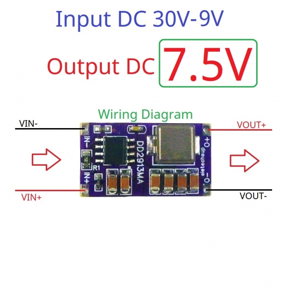 DD2913MA 7V5 36W Synchronous DC-DC Buck Converter Module DC 5-30V to 3V 3.3V 4.2V 5V 6V 7.5V 9V 12V Power Supply for 3D Printer Motor LED