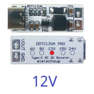 DDTC12UA Output 12V Mini 9W Full Function Type-C DC-DC Boost Converter USB DC 5V to 6V 9V 12V 15V 24V Step-up Voltage Regulator for QC PD Charger