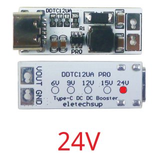 DDTC12UA Output 24V Mini 9W Full Function Type-C DC-DC Boost Converter USB DC 5V to 6V 9V 12V 15V 24V Step-up Voltage Regulator for QC PD Charger