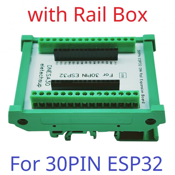 DNESA30 30PIN with Rail Box 30PIN 38PIN ESP32 Din Rail Mounting Expansion Board for ESP-WROOM-32 Wifi BT Module Development Board Wireless Smart Home IOT