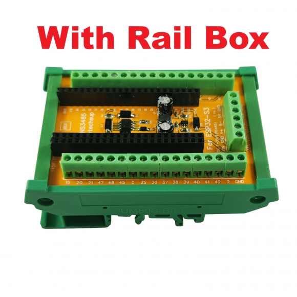 DNS3485 (with Rail Box) ESP32 S3 AIOT Expansion Board 2.4G WiFi BLE Powerful AI Acceleration Reliable Security Features MCU USB to RS485 Modbus Module