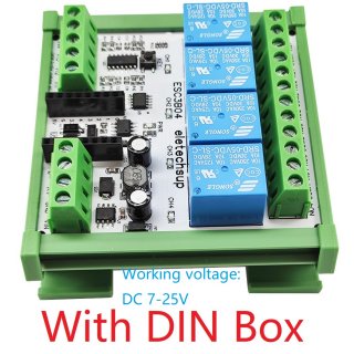 ESC3B04 With Shell DC 7-24V ESP32 C3 Super Mini Expansion Board 4AI-4DO RS485 Relay Module for Arduino WEB MQTT Ethernet Network IOT