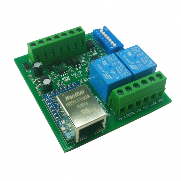 ETROB02 12V Only Board 2DI-2DO 3 IN 1 Serial Serve/Ethernet/RS485 Relay Module Modbus RTU TCP/IP UART DI-DO Network Controller Switch PLC Remote IO Board