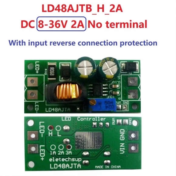 LD48AJTA H 2A 8-36V No Pin 72W DC 6-50V 1-3A Adjustable LED Driver PWM Controller DC-DC Step-down Constant Current Converter