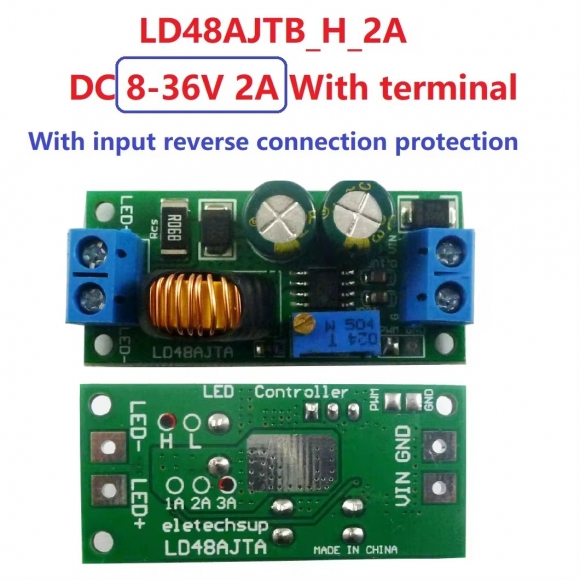 LD48AJTA H 2A 8-36V with Pin 72W DC 6-50V 1-3A Adjustable LED Driver PWM Controller DC-DC Step-down Constant Current Converter