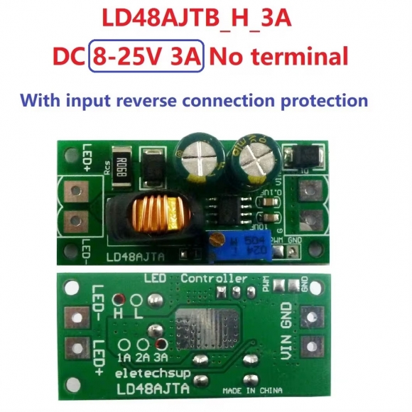 LD48AJTA H 3A 8-25V No Pin 72W DC 6-50V 1-3A Adjustable LED Driver PWM Controller DC-DC Step-down Constant Current Converter