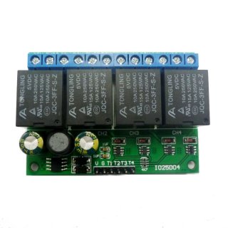 IO25D04 DC 6V 9V 12V 24V 4CH Flip-Flop Latch Relay Board Bistable Self-locking Electronic Switch Module