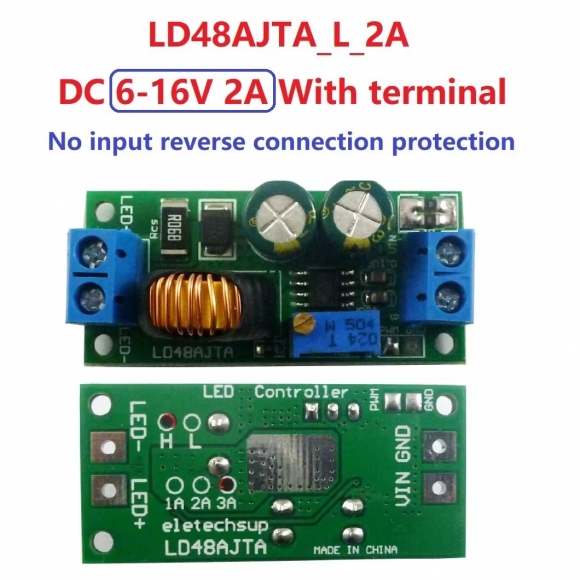 LD48AJTA L 2A 6-16V with Pin 72W DC 6-50V 1-3A Adjustable LED Driver PWM Controller DC-DC Step-down Constant Current Converter