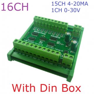 N4AIB16 22CH 4-20MA Current & 2CH 0-30V Voltage Input RS485 AI Module 24CH 12-bit ADC Collector Board MODBUS RTU PLC IO