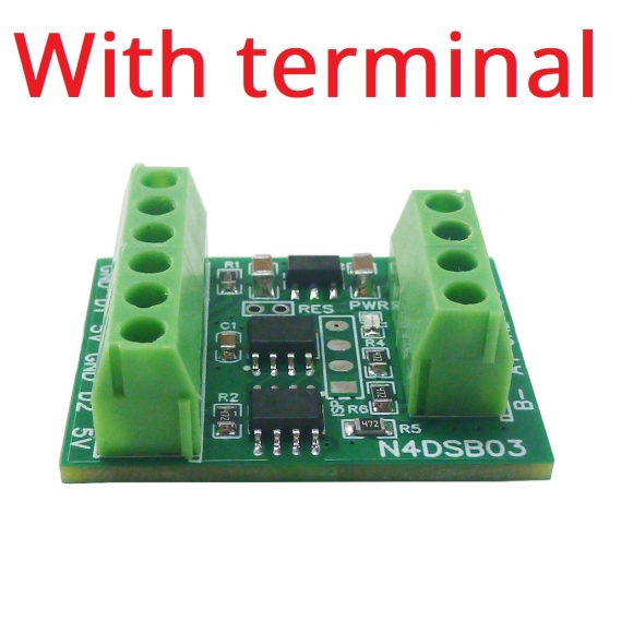 N4DSB03 With terminal 2CH RS485 Modbus -55 to +125C Temperature Collector DS18B20 Sensor Adapter Board HMI PLC Analog Input Remote IO Module