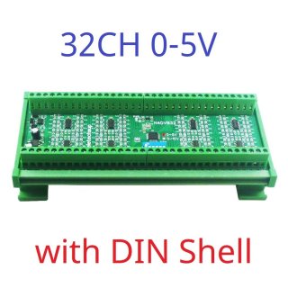 N4DVB32 0-5V With Box 32-AI RS485 Differential Voltage Collector Modbus RTU 0-5V 0-10V Analog Input ADC Signal Acquisition System DC 12V 24V