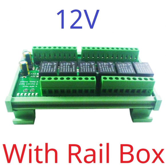 N4I6N06 12V With Box 6AI-4DI-6DO 4-20MA Analog Digital Mixed Remote IO Module RS485 Modbus RTU Dry Contact Relay Board DC 12V 24V