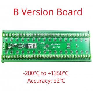 N4KTF32 B Board -200-1024C DC 12V 24V 32CH K-type Thermocouple RS485 Modbus RTU Analog Input PLC Expansion Board Temperature Acquisition Module