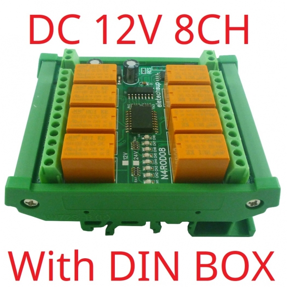 N4ROD08 Mini DC 12V 8CH Multifunction Modbus Rtu RS485 Relay Board 2A 0.2W Low Power Consumption Micro Voice Relay Module N4ROF32