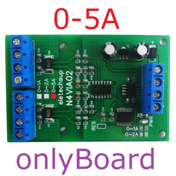 N4VIA02 5A Multifunctional RS485 Ammeter & Voltmeter 0-30V Voltage & 0-5A Current Measurement Module Modbus RTU