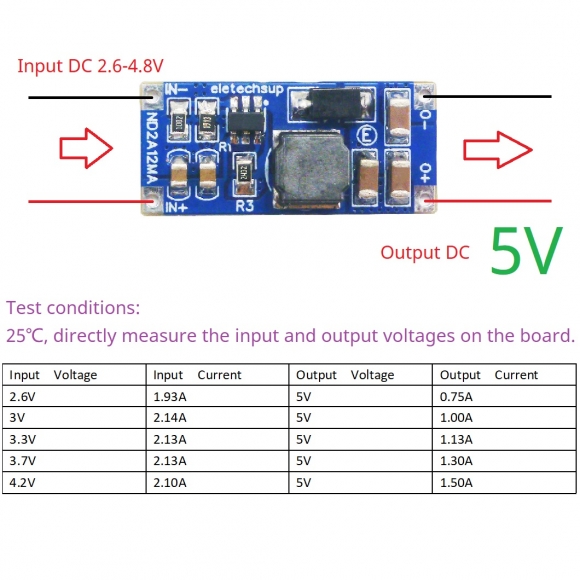 ND2A12MA Output 5V 4.2V 8.4V 12.6V 1Cell to 2-3Cell Battery Voltage Doubler DC-DC Converter 3.3V 3.7V 4.2V to 5V 8.4V 12V 12.6V Voltage Booster