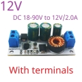 ND9024TA Out12V With terminal 2.5A DC 10-90V to 5V 12V 24V DC-DC Converter High-Voltage Buck Regulator Module for Lion Lipo LiFePO4 Lead-acid Solar battery