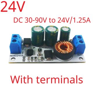 ND9024TA Out 24V With terminal 2.5A DC 10-90V to 5V 12V 24V DC-DC Converter High-Voltage Buck Regulator Module for Lion Lipo LiFePO4 Lead-acid Solar battery