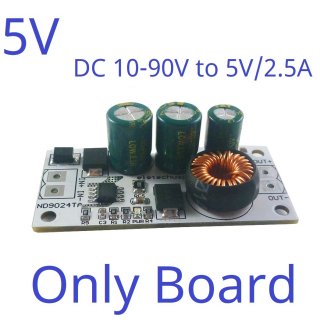 ND9024TA Out 5V With terminal 2.5A DC 10-90V to 5V 12V 24V DC-DC Converter High-Voltage Buck Regulator Module for Lion Lipo LiFePO4 Lead-acid Solar battery