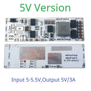 NDUP1APA 5V High Efficiency Large Power DC 5V 6V 9V 12V 15V 24V UPS Module IN-OUT 3.7V 4.2V Lithium Battery Charger Discharge Home Network