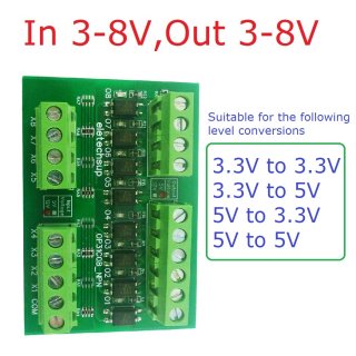 OP31C08 In 3-8V Out 3-8V NPN to NPN 8ch PLC Digital Switch IO Isolation Protection Board 3.3V 5V 12V 24V Logic Level Converter NPN PNP Wet Contact