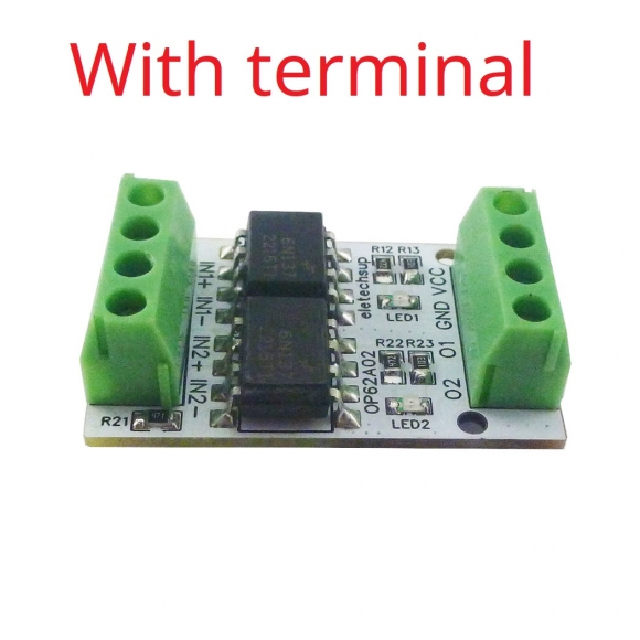 OP62A02 10M High-Frequency 3.3V 5V GPIO Logic Level Converter Board PWM Signal 5000Vrms Optical Isolation Module PNP NPN