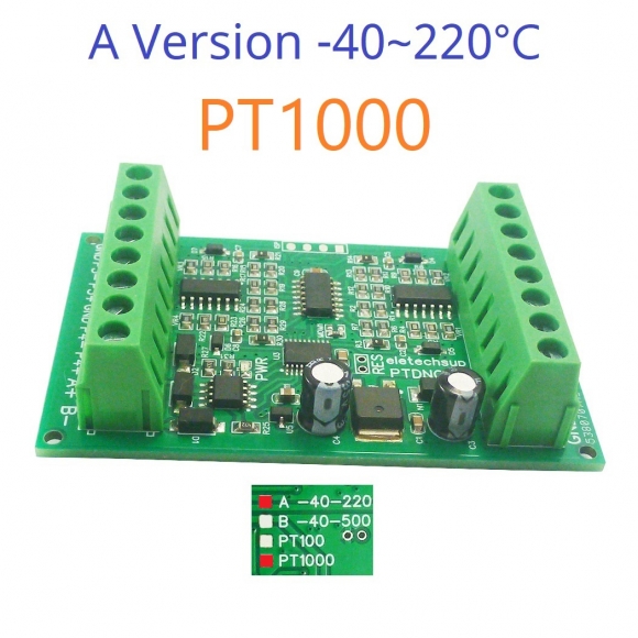 PTDNC04 ((PT1000 A Version))(Only Board) PT1000 4CH Modbus Wide Range Temperature Sensor Collector PT100 RTD Platinum Thermal Resistance RS485 Remote Analog Quantity