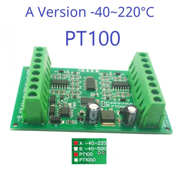 PTDNC04 (PT100 A Version)(Only Board) PT1000 4CH Modbus Wide Range Temperature Sensor Collector PT100 RTD Platinum Thermal Resistance RS485 Remote Analog Quantity