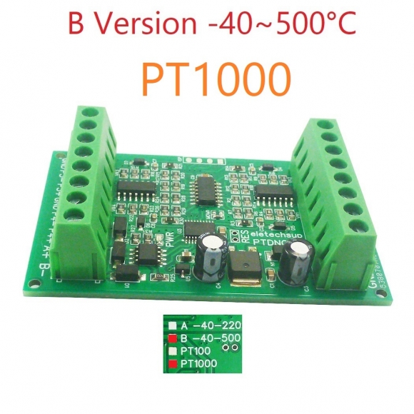 PTDNC04 (PT1000 B Version)(Only Board) PT1000 4CH Modbus Wide Range Temperature Sensor Collector PT100 RTD Platinum Thermal Resistance RS485 Remote Analog Quantity