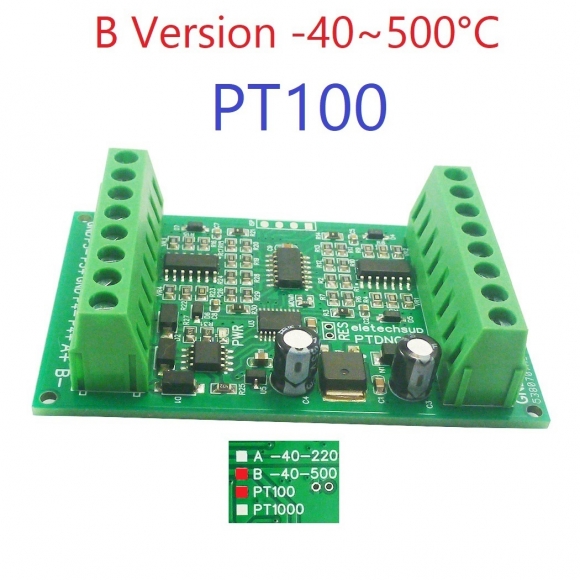 PTDNC04(PT100 B Version)(Only Board)PT1000 4CH Modbus Wide Range Temperature Sensor Collector PT100 RTD Platinum Thermal Resistance RS485 Remote Analog Quantity