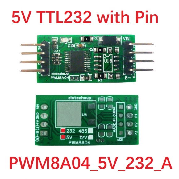 PWM8A04_5V_232_A DC 5V 3CH TTL232 1Hz-20kHz Duty Cycle Frequency Adjustable PWM Square Wave Pulse Generator Modbus RTU