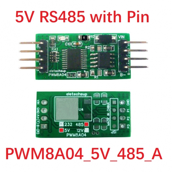 PWM8A04_5V_485_A DC 5V 3CH RS485 1Hz-20kHz Duty Cycle Frequency Adjustable PWM Square Wave Pulse Generator Modbus RTU