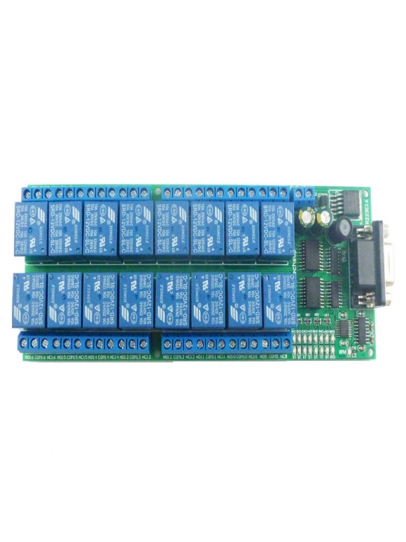 R223C16 16ch DC 12V Serial Port DB9 UART RS232 Relay Module for PLC PC Com 3D Printer LED Home lighting Motor