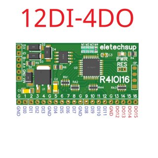 R4IOI16 12DI-4DO Only Board 16CH 5 IN 1 Modbus Rtu Digital IO Module RS485 NPN PNP DI-DO Pin Core Board Switching Input Output PLC HMI Remote IO Expanding