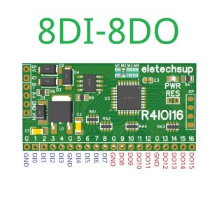 R4IOI16 8DI-8DO Only Board 16CH 5 IN 1 Modbus Rtu Digital IO Module RS485 NPN PNP DI-DO Pin Core Board Switching Input Output PLC HMI Remote IO Expanding