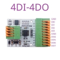 R4SLS08 4DI-4DO DC 12V 24V Quick Wiring Connector RS485 Modbus Remote IO NPN PNP DI-DO Module 141R Spring Terminal Block for Relay Smart Home