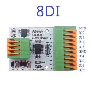 R4SLS08 8DI DC 12V 24V Quick Wiring Connector RS485 Modbus Remote IO NPN PNP DI-DO Module 141R Spring Terminal Block for Relay Smart Home