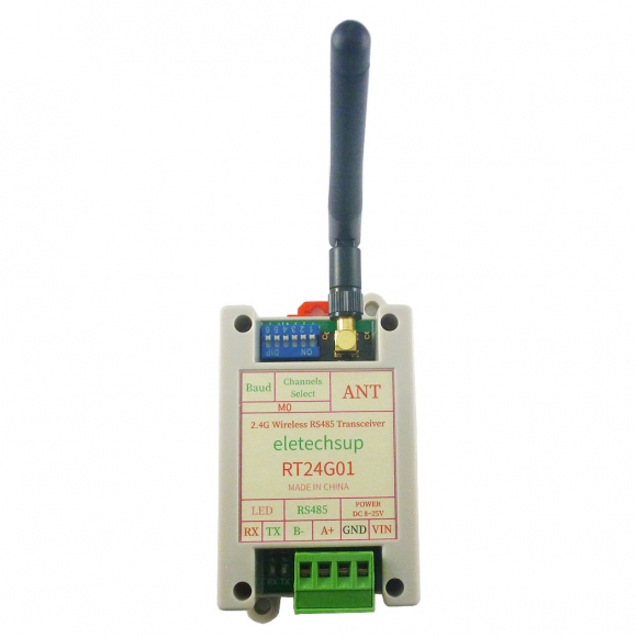 RT24G01 UHF Radio Modem 2Mbps Air Data Rate RS485 Fast Transceiver 2.4G 20DBM Quasi-Full-Duplex UART DTU Module for Smart Meter Scale