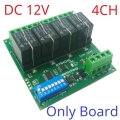 RYN404E 4CH 12V Only Board 4-8CH Relay Pluggable Modbus Remote IO Module Baud Rate Slave ID Dip Switch Selection Easy To Use Multi-function Switch Board