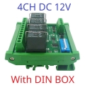 RYN404E 4CH 12V With Shell 4-8CH Relay Pluggable Modbus Remote IO Module Baud Rate Slave ID Dip Switch Selection Easy To Use Multi-function Switch Board