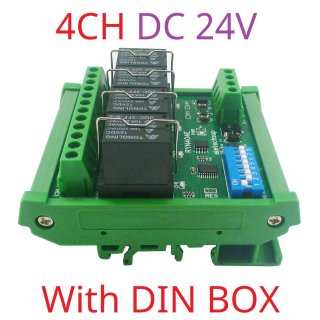 RYN404E 4CH 24V With Shell 4-8CH Relay Pluggable Modbus Remote IO Module Baud Rate Slave ID Dip Switch Selection Easy To Use Multi-function Switch Board